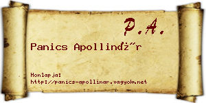 Panics Apollinár névjegykártya